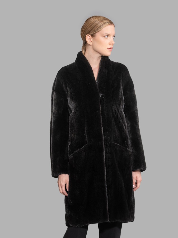 Black Mink Tuxedo jacket for Women - Finezza Fur