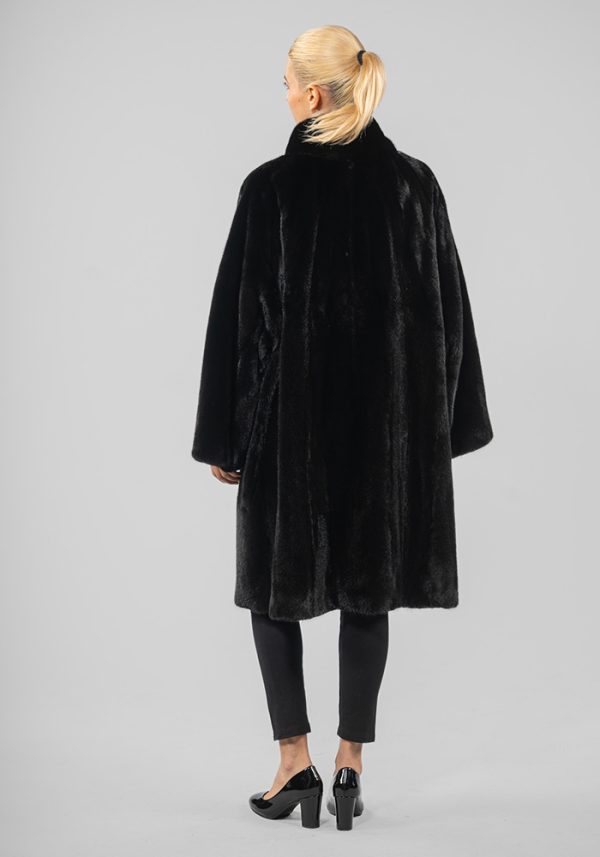 Black Mink fur Coat Oversize