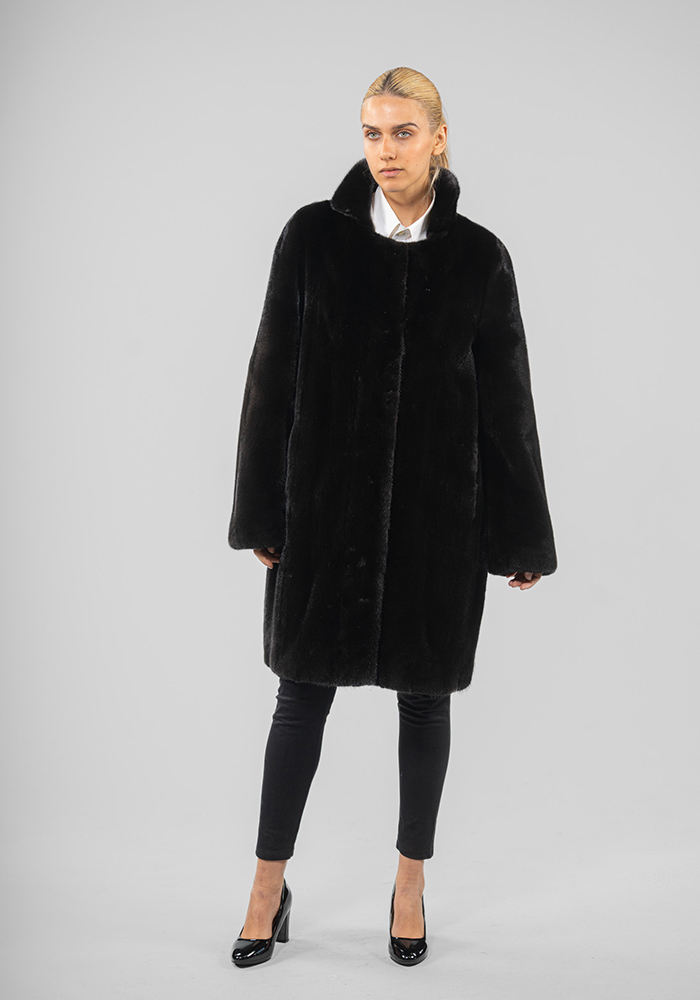 Black Mink Fur Semicoat